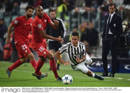 Steven N Zonzi Sevilla, Paulo Dybala Juventus - Torino, 30-09-2015 - UEFA Champions League 2015 2016 - Juventus Torino - FC Sevilla. andreaxstaccioli