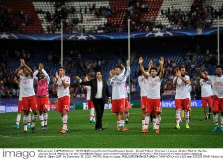 Aktuell Fußball, Champions League, Atletico Madrid - Benfica Lissabon Round Matchday 2 of the CHAMPIONS league, soccer match between Atletico de Madrid - Benfica at the Vicente Calderon estadium, Madrid - Spain (ESP) by September 30, 2015. PHOTO: Gregorio Lopez. 