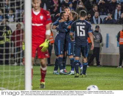 Aktuell Fußball, Champions League, Cristiano Ronaldo erzielt 500. und 501. Treffer seiner Karriere Malmö, 30.09.2015 - UEFA CHAMPIONS LEAGUE 2015 2016 - Malmö FF vs Real Madrid - Cristiano Ronaldo (Real) second goal - KP0520002 
