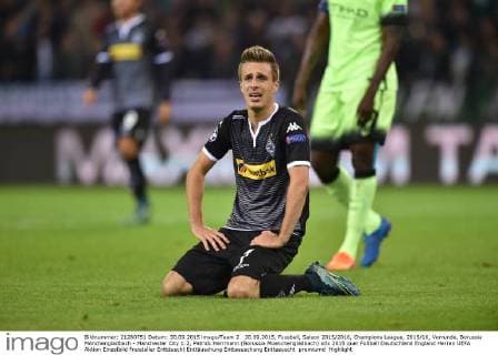 30.09.2015, Fussball, Saison 2015 2016, Champions League, 2015 16, Vorrunde, Borussia Mönchengladbach - Manchester City 1:2, Patrick Herrmann (Borussia Moenchengladbach)