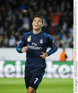 Real Madrids Cristiano Ronaldo jublar efter 2-0 malet during UEFA CHAMPIONS LEAGUE 2015 2016 match between Malmö FF and Real Madrid. xNILSSONxDANIELx AB88030447
