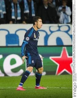 Real Madrids Cristiano Ronaldo jublar efter 1-0 during UEFA CHAMPIONS LEAGUE 2015 2016 match between Malmö FF and Real Madrid. xNILSSONxDANIELx AB88030874