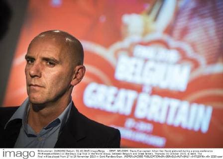 - GENT, BELGIUM: Davis Cup captain Johan Van Herck pictured during a press conference PK Pressekonferenz on the Davis Cup final in the World Group, between Belgium and Great Britain, Thursday 01 October 2015, in Gent. The final will be played from 27 to 29 November 2015 in Gent Flanders Expo. JASPERxJACOBS  x04712076x