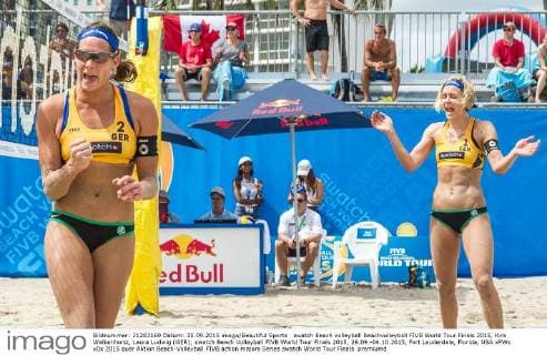 swatch Beach volleyball Beachvolleyball FIVB World Tour Finals 2015, Kira Walkenhorst, Laura Ludwig (GER); swatch Beach Volleyball FIVB World Tour Finals 2015, 29.09.-04.10.2015, Fort Lauderdale, Florida, USA xPWx