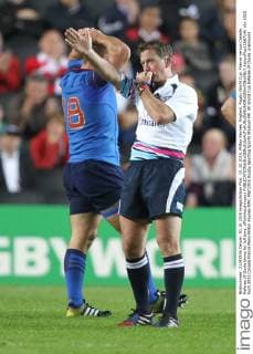 01.10.2015. Milton Keynes, England. Rugby World Cup. France versus Canada. Referee JP Doyle blows for full time. xPhilxHutchinsonx  ActionPlus11667140