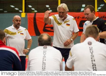 02.10.2015, Sportschule der Bundeswehr, Warendorf Sitzvolleyball, Europameisterschaft, Vorrunde, Deutschland vs. Italien Rudi Sonnenbichler (Trainer Coach Bundestrainer GER)