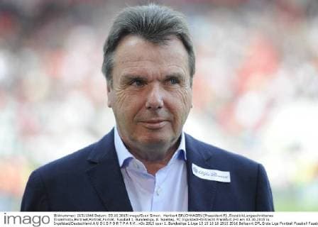 Heribert BRUCHHAGEN (Praesident F) ,Einzelbild,angeschnittenes Einzelmotiv,Portraet,Portrait,Porträt. Fussball 1. Bundesliga, 8. Spieltag, FC Ingolstadt-Eintracht Frankfurt 2-0 am 03.10.2015 in Ingolstad Deutschland.A U D I S P O R T P A R K .