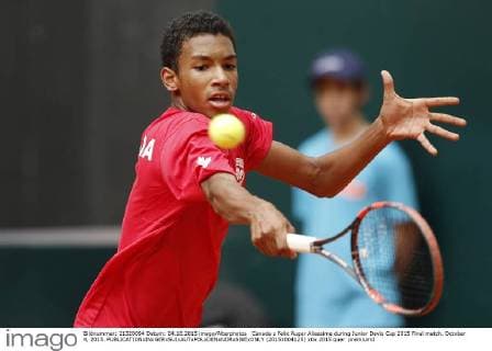 Canada s Felix Auger Aliassime during Junior Davis Cup 2015 Final match. October 4, 2015.  (20151004125)