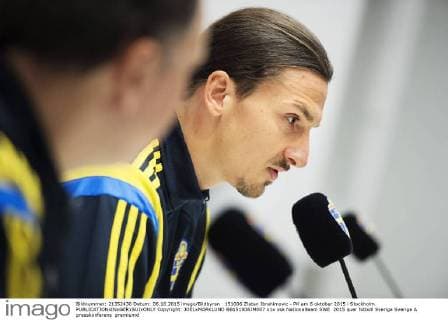 151006 Zlatan Ibrahimovic - PK am 6 oktober 2015 i Stockholm.  Copyright: JOELxMARKLUND BB151006JM007