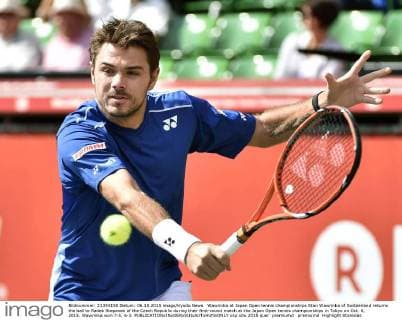 Wawrinka at Japan Open tennis championships Stan Wawrinka of Switzerland returns the ball to Radek Stepanek of the Czech Republic during their first-round match at the Japan Open tennis championships in Tokyo on Oct. 6, 2015. Wawrinka won 7-5, 6-3. 