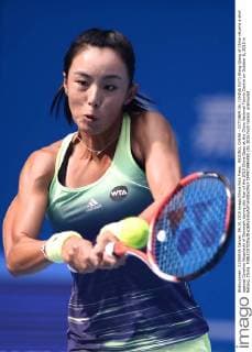 BEIJING, CHINA - OCTOBER 06: (CHINA OUT) Wang Qiang of China returns a shot against Caroline Wozniacki of Denmark during day four of the 2015 China Open at the China National Tennis Centre on October 6, 2015 in Beijing, China.  CFP473945990 