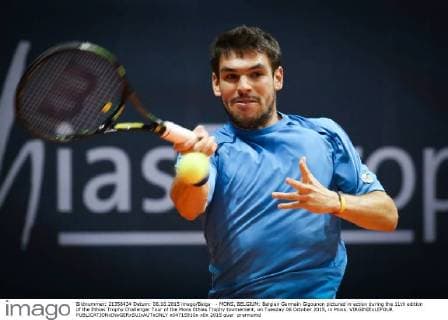 - MONS, BELGIUM: Belgian Germain Gigounon pictured in action during the 11th edition of the Ethias Trophy Challenger Tour of the Mons Ethias Trophy tournement, on Tuesday 06 October 2015, in Mons. VIRGINIExLEFOUR  x04715910x