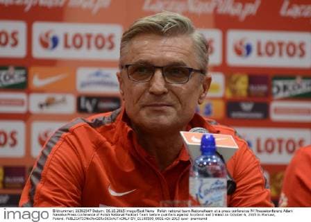 Polish national team Nationalteam at a press conference PK Pressekonferenz Adam Nawalka Press conference of Polish National Football Team before qualifiers against Scotland nad Ireland on October 6, 2015 in Warsaw, Poland.  EN_01188505_0001