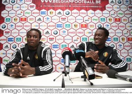 - BRUSSELS, BELGIUM: Belgium s Jordan Lukaku and Belgium s Romelu Lukaku pictured during a press conference PK Pressekonferenz of Belgian national soccer team Red Devils, Wednesday 07 October 2015, in Neerpede, Brussels. The Red Devils prepare for the upcoming Euro 2016 qualification games against Andorra and Israel. BRUNOxFAHY  x04716163x