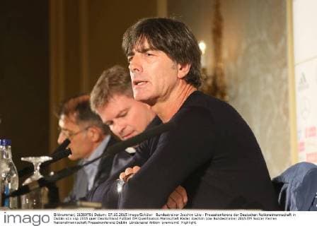 Bundestrainer Joachim Löw - Pressekonferenz der Deutschen Nationalmannschaft in Dublin