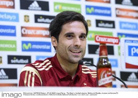The Spain s football players, Nolito and Etxeita, at press conference PK Pressekonferenz xJUANxAGUADOx 