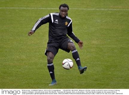- ZAVENTEM, BELGIUM: Belgium s Jordan Lukaku pictured in action during a training session of Belgian national soccer team Red Devils, Thursday 08 October 2015, in Zaventem. The Red Devils prepare for the upcoming Euro 2016 qualification games against Andorra and Israel. ERICxLALMAND  x04716719x