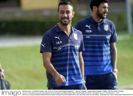 Aktuell Fußball, Training Nationalteam Italien IPP20151008 Football - soccer: international match Länderspiel training session of Italy (ITA), Fabio Quagliarella (Hinweis: Verwendung nur in Deutschland - only Germany) xHOCHxZWEIx xItalyxPhotoxPressx 