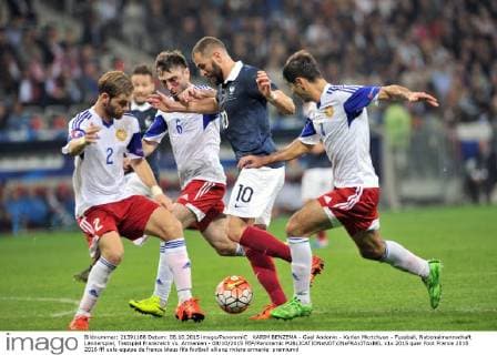 KARIM BENZEMA - Gael Andonin - Karlen Mkrtchyan - Fussball, Nationalmannschaft Länderspiel, Testspiel Frankreich vs. Armenien - 08 10 2015 FEP Panoramic 