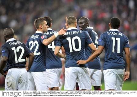 KARIM BENZEMA - MAMADOU SAKHO - Morgan Schneiderlin - Fussball, Nationalmannschaft Länderspiel, Testspiel Frankreich vs. Armenien - 08 10 2015 FEP Panoramic 
