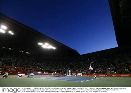 General view, October 8, 2015 - Tennis : Rakuten Japan Open Tennis Championships 2015, men s singles 2nd round match between Benoit Paire 2-1 Marcos Baghdatis at Ariake Coliseum, Tokyo, Japan. NoxThirdxPartyxSales  (umqa028586)