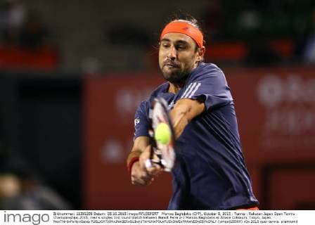 Marcos Baghdatis (CYP), October 8, 2015 - Tennis : Rakuten Japan Open Tennis Championships 2015, men s singles 2nd round match between Benoit Paire 2-1 Marcos Baghdatis at Ariake Coliseum, Tokyo, Japan. NoxThirdxPartyxSales  (umqa028589)