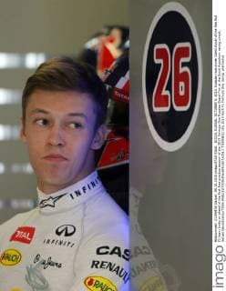 SOCHI, RUSSIA. OCTOBER 9, 2015. Russian race driver Daniil Kvyat of the Red Bull F1 team looks on ahead of the first free practice session of the 2015 Formula One Russian Grand Prix at the Sochi Autodrom racing circuit. Sergei Savostyanov TASS  TS00F6DC