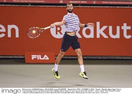 Benoit Paire (FRA), OCTOBER 9, 2015 - Tennis : Rakuten Japan Open Tennis Championships 2015, the Quarterfinal match between Benoit Paire 2-1 Nick Kyrgios at Ariake Coliseum, Tokyo, Japan. NoxThirdxPartyxSales  (dlra010930)