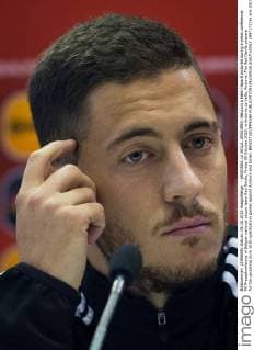 - ANDORRA LA VELLA, ANDORRA: Belgium s Eden Hazard pictured during a press conference PK Pressekonferenz of Belgian national soccer team Red Devils, Friday 09 October 2015, in Andorra La Vella, Andorra. The Red Devils prepare for the upcoming Euro 2016 qualification games against Andorra and Israel. BENOITxDOPPAGNE  x04717372x