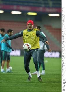 Turkish National Football Team players a training session in Prague, Czech Republic, on October 09, 2015. Tukey will face Czech Republic in the UEFA EURO EM Europameisterschaft Fussball 2016 qualifying soccer match on October 10, 2015. Pictured: Ersan Gulum 