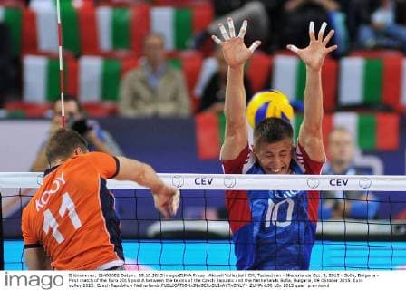 Aktuell Volleyball, EM, Tschechien - Niederlande Oct. 9, 2015 - Sofia, Bulgaria - First match of the Euro 2015 pool A between the teams of the Czech Republic and the Netherlands Sofia, Bulgaria, 09 Oktober 2015. Euro volley 2015: Czech Republic v Netherlands  - ZUMAn230