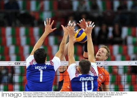 Aktuell Volleyball, EM, Tschechien - Niederlande Oct. 9, 2015 - Sofia, Bulgaria - First match of the Euro 2015 pool A between the teams of the Czech Republic and the Netherlands Sofia, Bulgaria, 09 Oktober 2015. Euro volley 2015: Czech Republic v Netherlands  - ZUMAn230