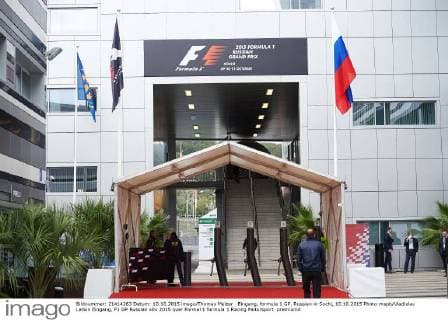 Eingang, formula 1 GP, Russian in Sochi, 10.10.2015 Photo:mspb Vladislav Larkin Eingang, F1 GP Russian