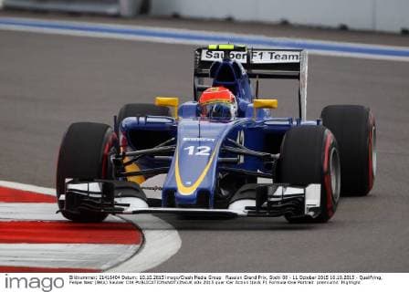 Russian Grand Prix, Sochi 08 - 11 October 2015 10.10.2015 - Qualifying, Felipe Nasr (BRA) Sauber C34 