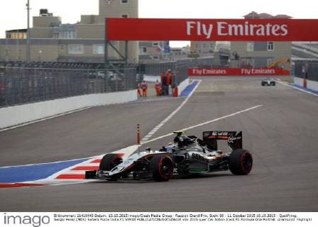 Russian Grand Prix, Sochi 08 - 11 October 2015 10.10.2015 - Qualifying, Sergio Perez (MEX) Sahara Force India F1 VJM08 