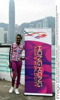 Venus Williams of the United States poses at a photocall for the 2015 Hong Kong Open tennis tournament in Hong Kong, China, 10 October 2015. Venus Williams highlights photocall at Hong Kong Tennis Open 2015  pbu343088_25