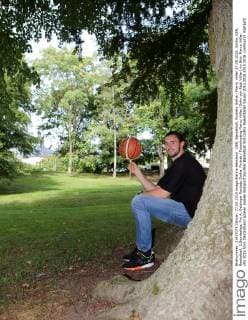 GER, Basketball, Rockets Gotha - Marco Völler 27.08.2015, Gotha, GER, Basketball, 2.Bundesliga, Pro A, Oettinger Rockets Gotha, Porträt Fotoshooting Marco Völler (Sohn von Rudi Völler) im Bild: Marco Völler