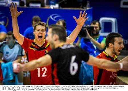 - VARNA, BULGARIA: Belgium s Gert Van Walle celebrates during the game between Belgium and Slovania in the group stage of Group C at the Volleybal European Championships in Bulgaria and Italy, Sunday 11 October 2015, in Varna, Bulgaria. LAURIExDIEFFEMBACQ  x04718455x