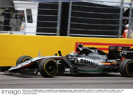 Russian Grand Prix, Sochi 08 - 11 October 2015 11.10.2015 - Race, 3rd position Sergio Perez (MEX) Sahara Force India F1 VJM08 