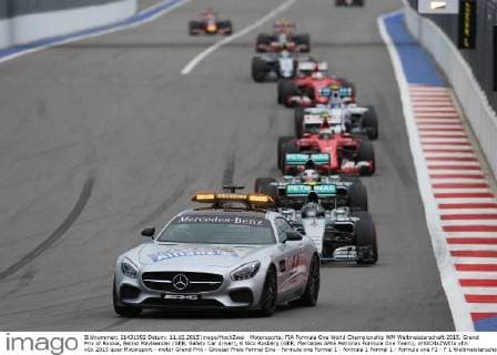 Motorsports: FIA Formula One World Championship WM Weltmeisterschaft 2015, Grand Prix of Russia, Bernd Maylaender (GER, Safety Car driver), 6 Nico Rosberg (GER, Mercedes AMG Petronas Formula One Team), xHOCHxZWEIx