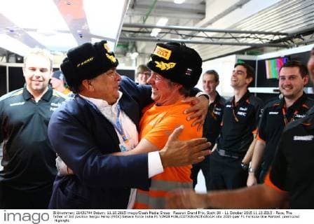 Russian Grand Prix, Sochi 08 - 11 October 2015 11.10.2015 - Race, The father of 3rd position Sergio Perez (MEX) Sahara Force India F1 VJM08 