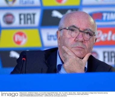 Oct. 11, 2015 - Rome, Italy - Rome, Casa Azzurri Village Carlo Tavecchio during conference presentation of football match Italy-Norway, on October 11, 2015. Conference pre-match Italy-Norway  - ZUMAn230