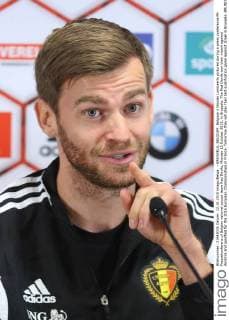 - BRUSSELS, BELGIUM: Belgium s Nicolas Lombaerts pictured during a press conference PK Pressekonferenz of Belgian national soccer team Red Devils, Monday 12 October 2015, in Brussels. The Red Devils won their match against Andorra and qualified for the 2016 European Championships in France. Tomorrow they will play their last qualification game against Israel in Brussels. BRUNOxFAHY  x04719178x