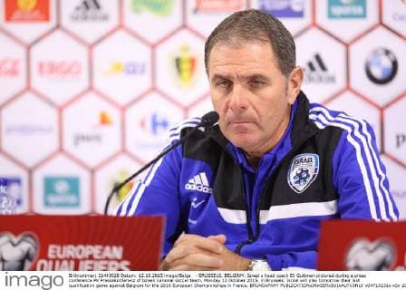 - BRUSSELS, BELGIUM: Israel s head coach Eli Guttman pictured during a press conference PK Pressekonferenz of Israeli national soccer team, Monday 12 October 2015, in Brussels. Israel will play tomorrow their last qualification game against Belgium for the 2016 European Championships in France. BRUNOxFAHY  x04719231x