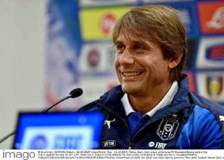 12.10.2015. Rome, Italy. Italy press conference PK Pressekonferenz before the match against Norway on Oct 13th. Head coach Antonio Conte attends the Italy press conference at Stadio Olimpico xGiuseppexMaffiax  ActionPlus11672035