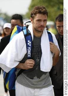 Stanislas Wawrinka of Switzerland arrives at a training session for the 2015 Shanghai Rolex Masters tennis tournament in Shanghai, China, 13 October 2015. Stanislas Wawrinka heats up training session at Shanghai Rolex Masters  20151013_31001
