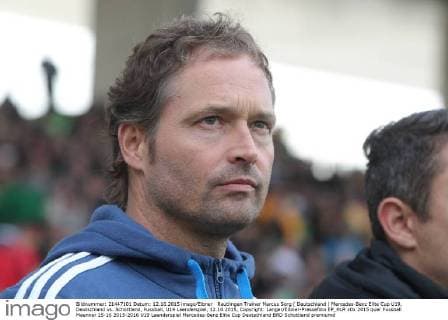 Reutlingen Trainer Marcus Sorg ( Deutschland ) Mercedes-Benz Elite Cup U19, Deutschland vs. Schottland, Fussball, U19 Laenderspiel, 12.10.2015, Copyright: Langer Eibner-Pressefoto EP_HLR