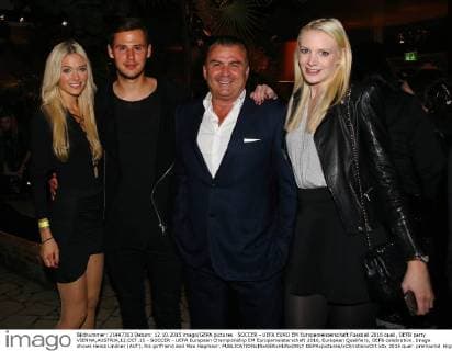 SOCCER - UEFA EURO EM Europameisterschaft Fussball 2016 quali, OEFB party VIENNA,AUSTRIA,12.OCT.15 - SOCCER - UEFA European Championship EM Europameisterschaft 2016, European Qualifiers, OEFB celebration. Image shows Heinz Lindner (AUT), his girlfriend and Max Hagmayr. GEPAxpictures xChristianxOrt