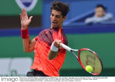 Oct. 13, 2015 - Shanghai, People s Republic of China - THOMAZ BELLUCCI (BRA) during his match against MILOS RAONIC (CAN), during the Shanghai Rolex Masters 2015. Tennis 2015 - Shanghai Rolex Masters  - ZUMAm119