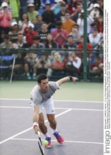 Novak Djokovic of Serbia takes part in a training session for the 2015 Shanghai Rolex Masters tennis tournament in Shanghai, China, 13 October 2015. Novak Djokovic feels relaxed during training session at Shanghai Rolex Masters  20151013_11916